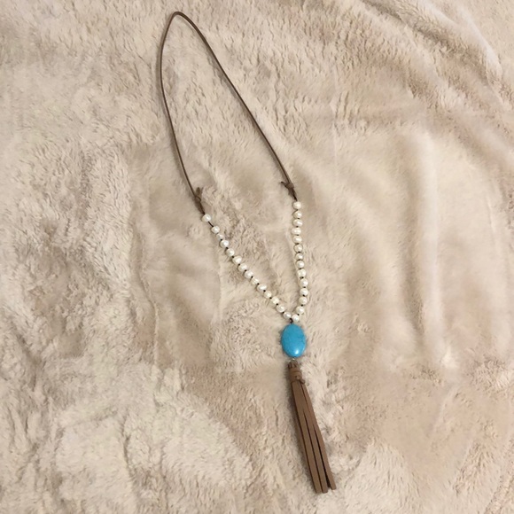 Pearl and Turquoise Necklace - Picture 1 of 3